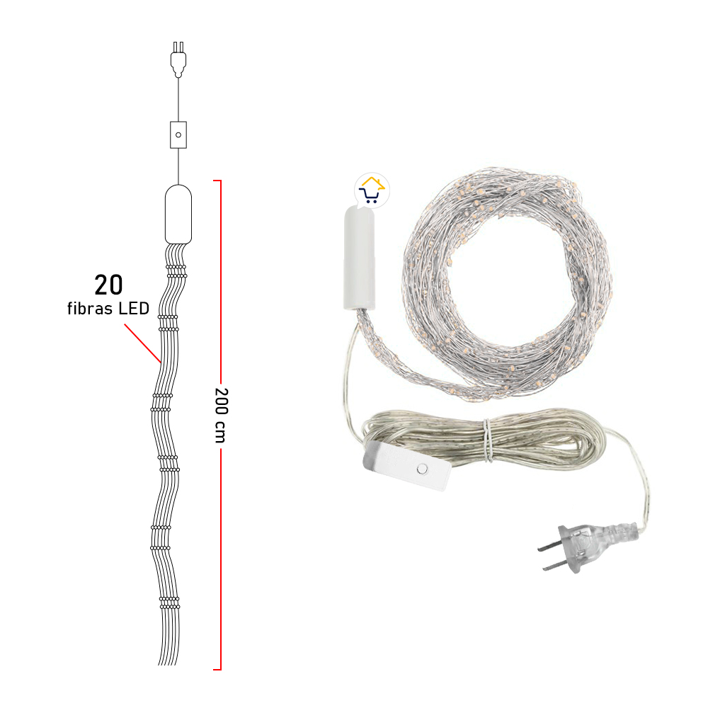 Cascada de Luces Micro LED para Árbol – 400 Luces, 1580V