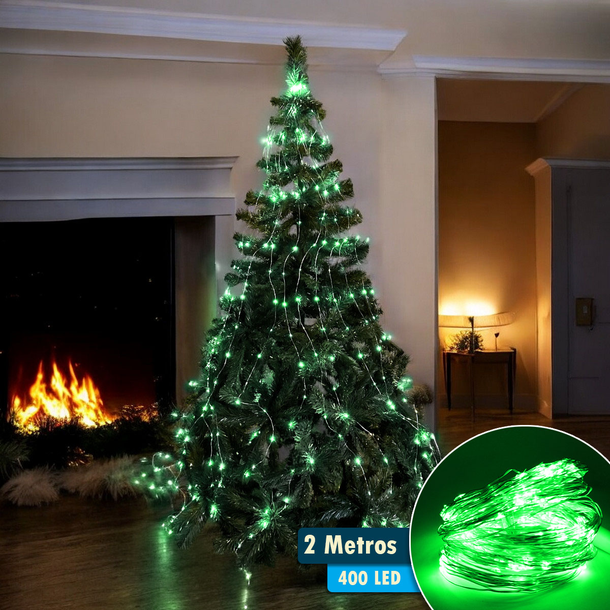 Cascada de Luces Micro LED para Árbol – 400 Luces, 1580V
